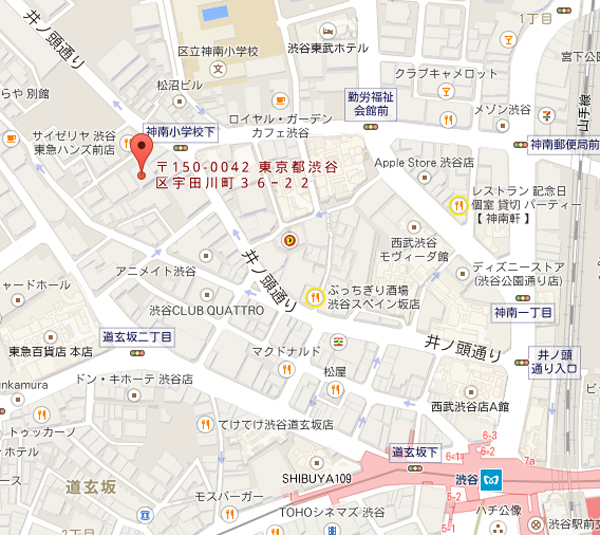 カフェ・ボヘミア渋谷-地図