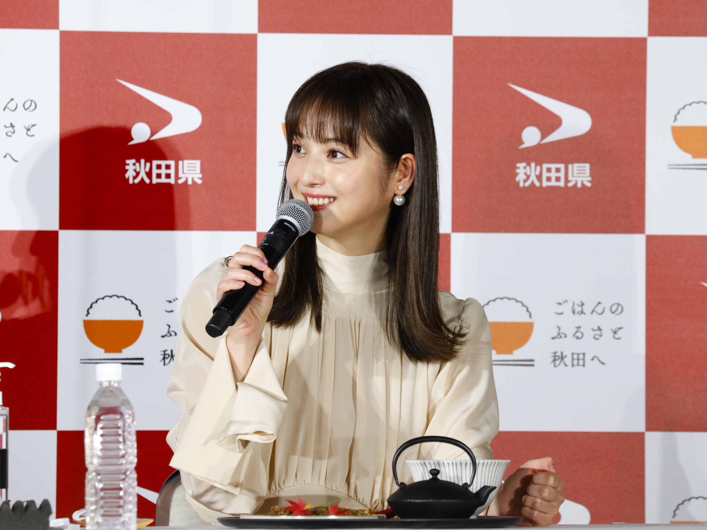 佐々木希／秋田県の新ブランド米・名称発表イベントにて（2020年11月17日）