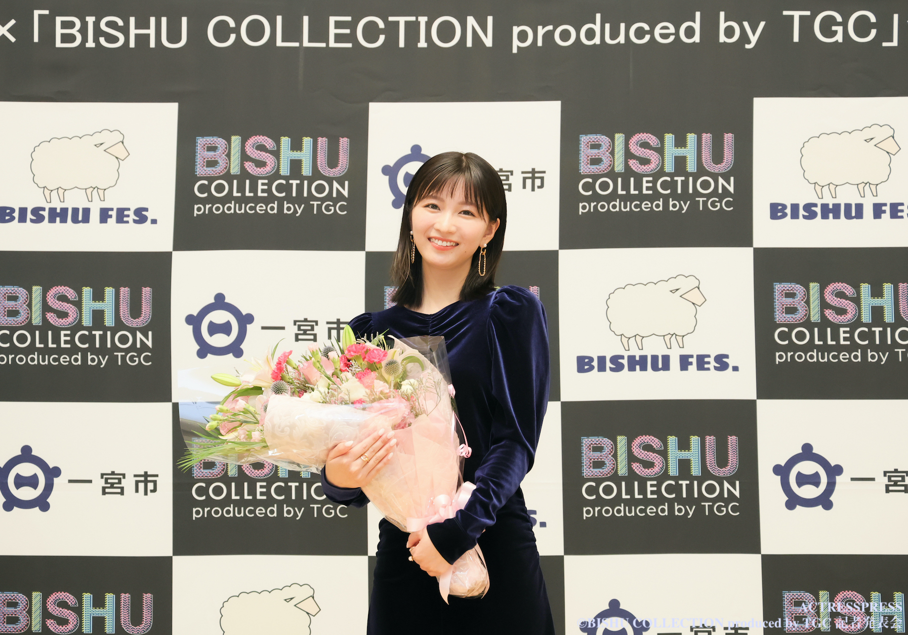 岡崎紗絵.BISHU COLLECTION produced by TGC 記者発表会