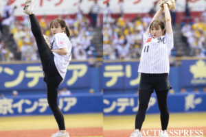 フリーアナウンサー・袴田彩会、ZOZOマリンスタジアム 始球式