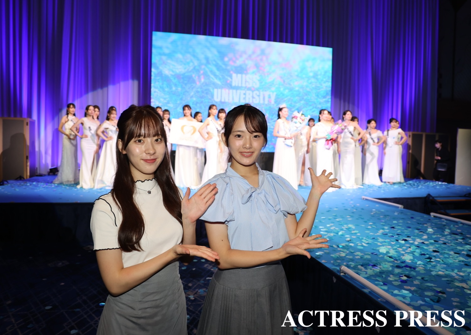 西小路心結（早稲田大学）、伊藤梨菜（慶應義塾大学）『ミスユニバーシティ2025』9月16日. 撮影：ACTRESS PRESS編集部（アクトレスプレス）