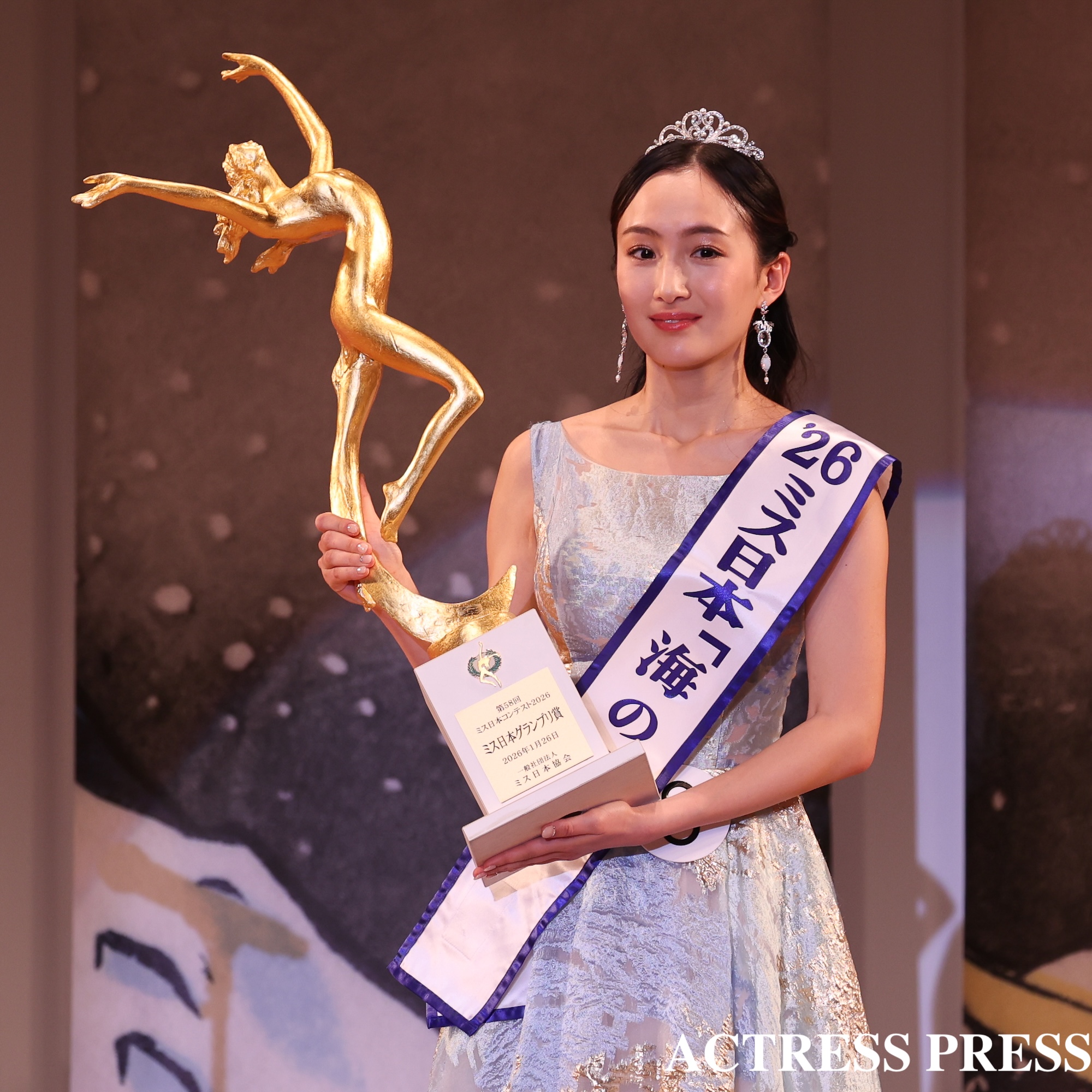野口絵子(慶應義塾大学)『第58回ミス日本コンテスト2026』グランプリ.2026年1月26日,(C)ACTRESS PRESS