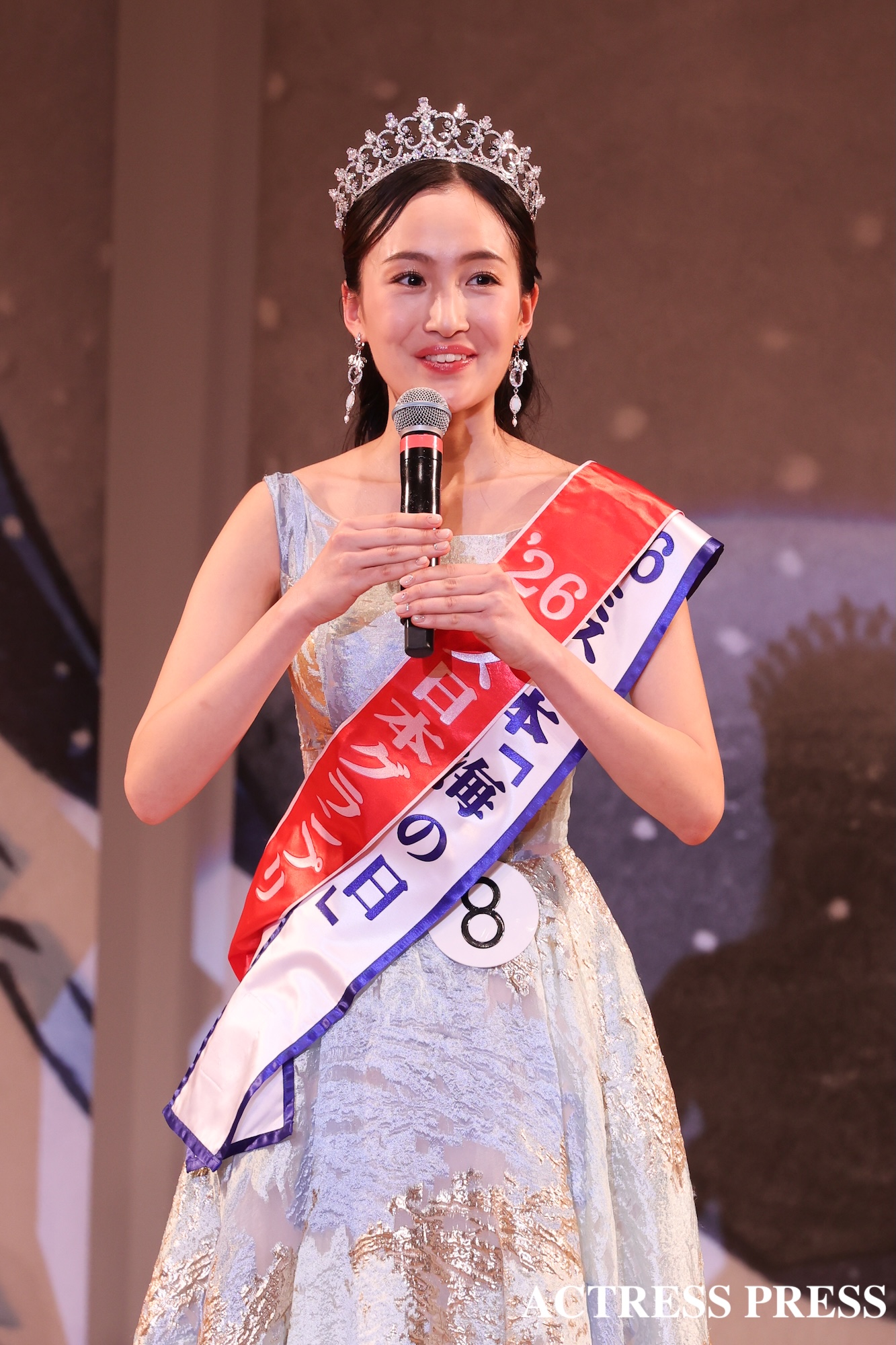 野口絵子(慶應義塾大学)『第58回ミス日本コンテスト2026』グランプリ.2026年1月26日,(C)ACTRESS PRESS