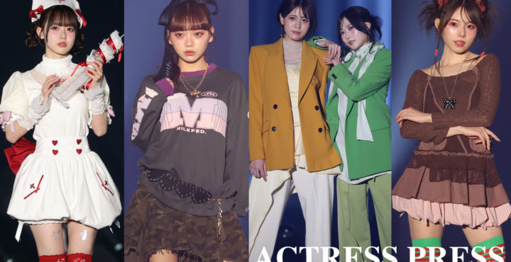松本ももな、籾山ひめり、橋本桃呼（高嶺のなでしこ）、阿部菜々実（フルコース）、大森莉緒（Ma’Scar’Piece）CREATEs presents IDOL RUNWAY COLLECTION 2026 supported by TGC / 撮影：ACTRESS PRESS編集部